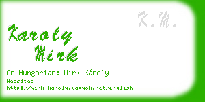 karoly mirk business card